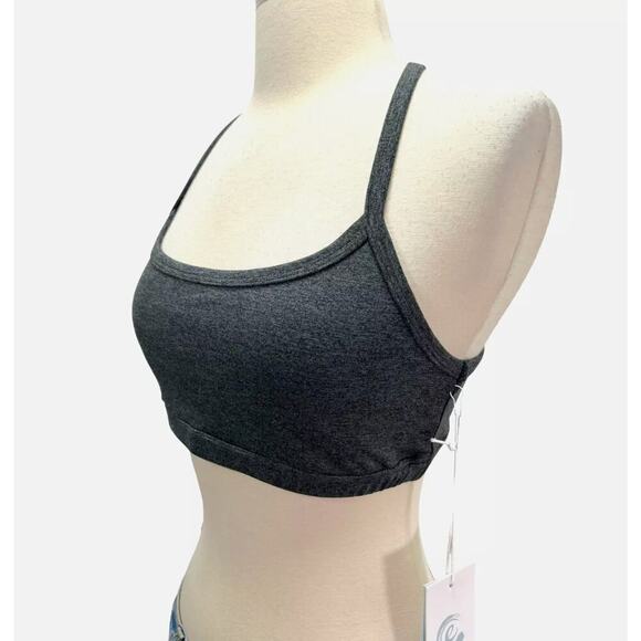 Johnny Was Calme NWT Crisscross Ease Sports Bra II Dark Heathered Gray Large - Picture 2 of 7